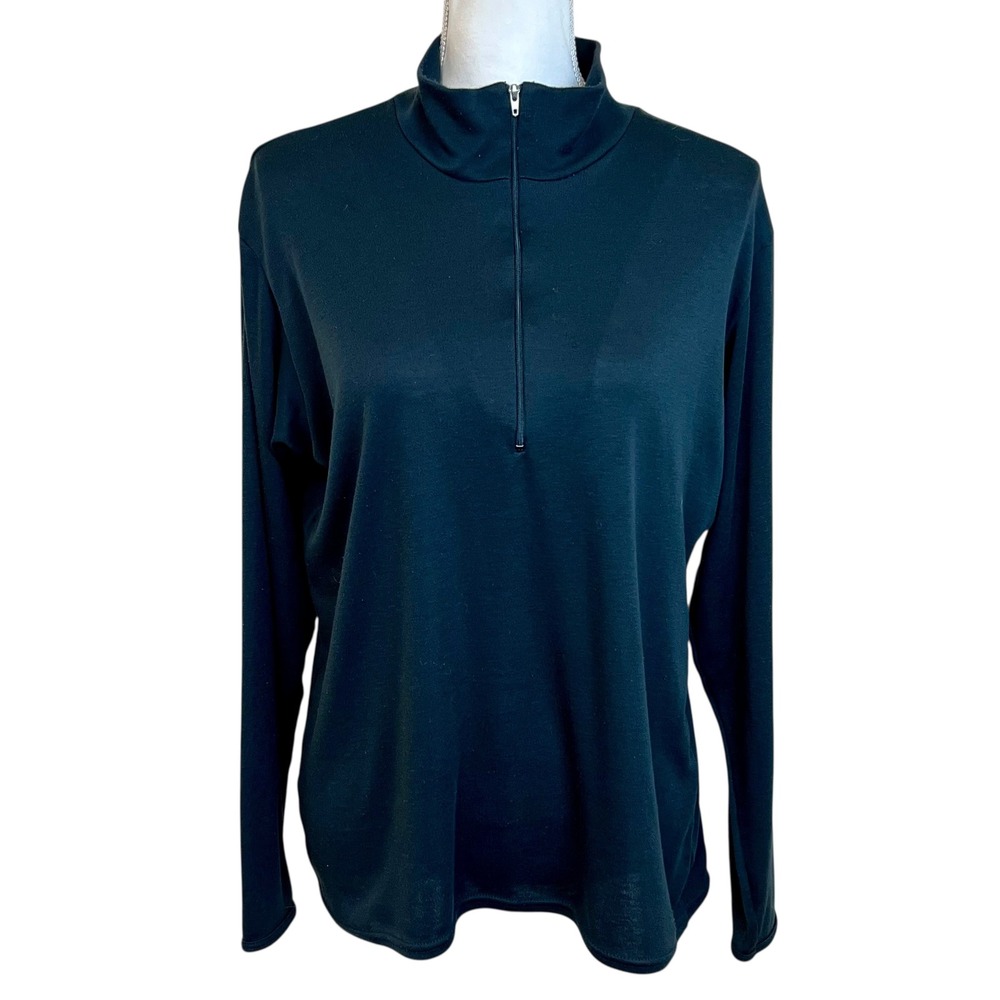 Vintage PATAGONIA USA Capilene Pullover Half Zip Long‎ Sleeve Shirt Black Sz M
